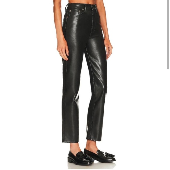 NWOT Agolde Recycled Leather Fitted 90's Detox Womens - Picture 2 of 4